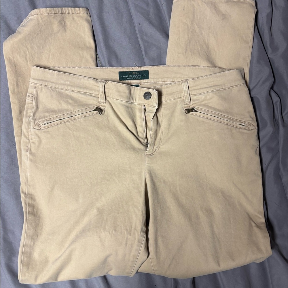 Ralph Lauren Beige Straight-Leg Pants